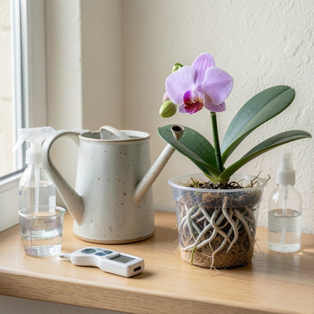 How Often to Water Orchids in a Dry Environment: Adjust Frequency by Leaf Color & Humidity Levels