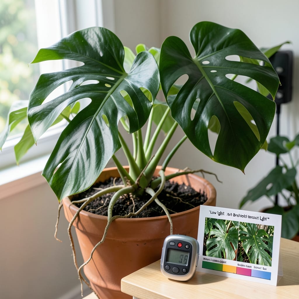 How Much Light for Swiss Cheese Plant: Bright Indirect Spots That Prevent Leaf Burn
