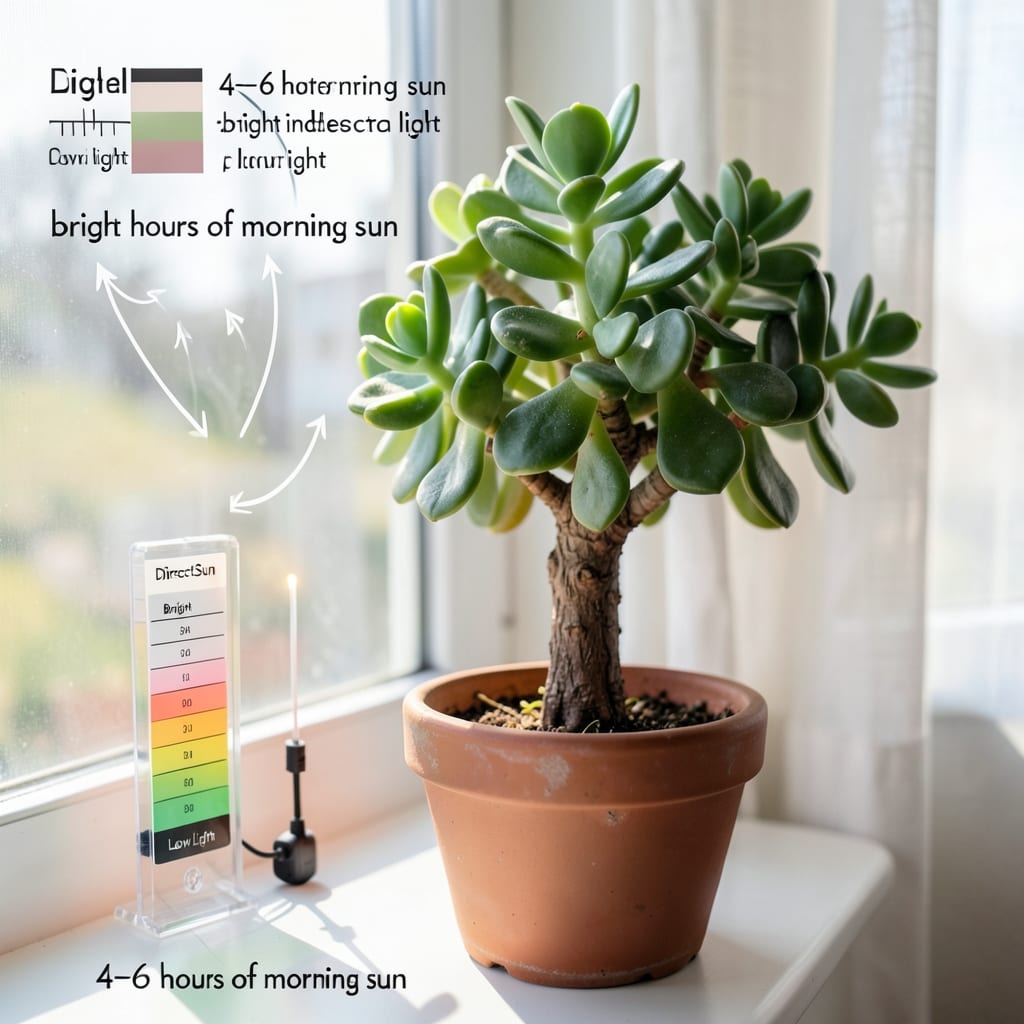 How Much Light Does a Jade Plant Require: Bright Indirect Sunlight for Thriving Leaves